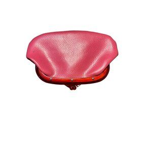 Vintage Bubble gum pink leather mini bag orange plastic frame